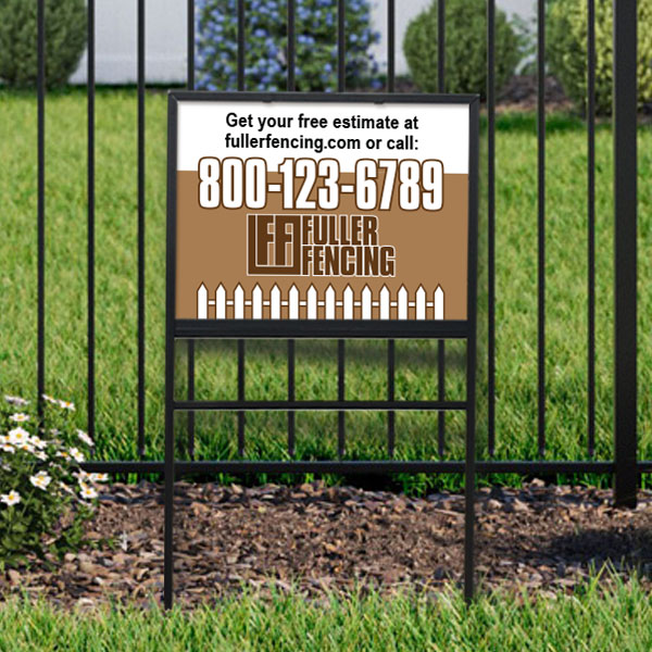 Yard Sign for a Fence Company